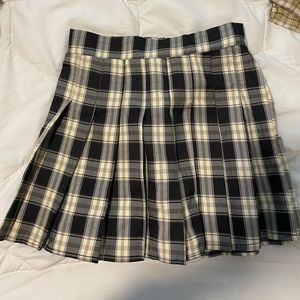 Plaid school girl mini skirt - Grey Bandit